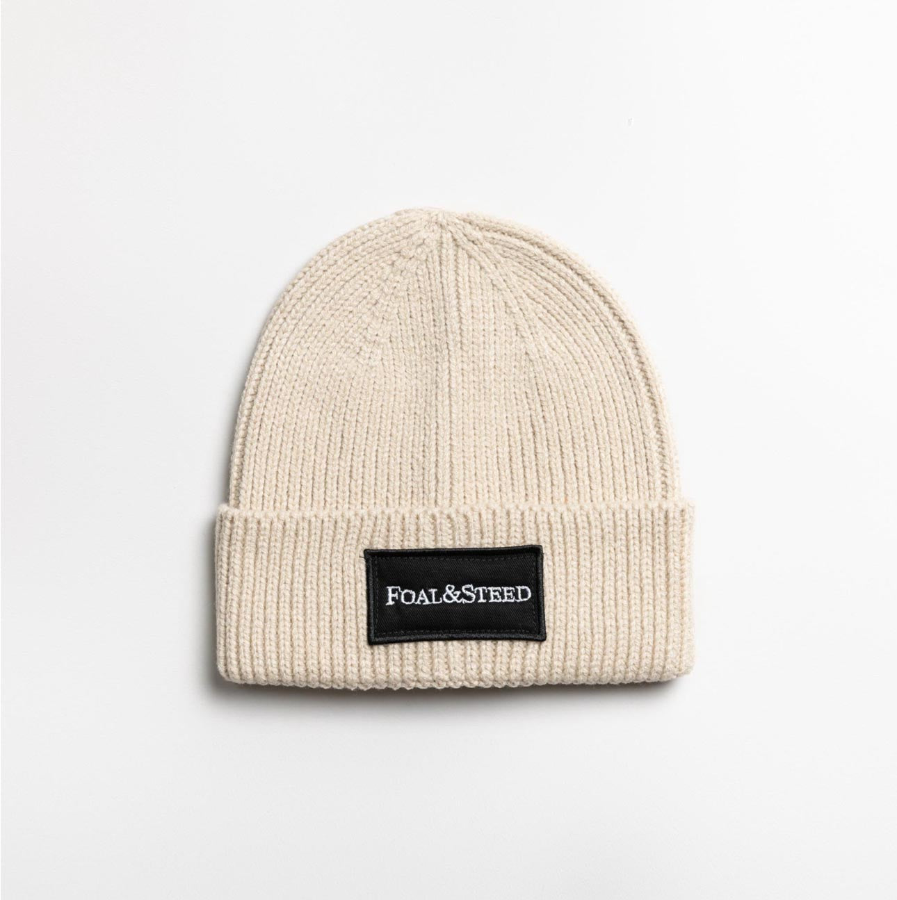 Oatmeal fashion patch beanie