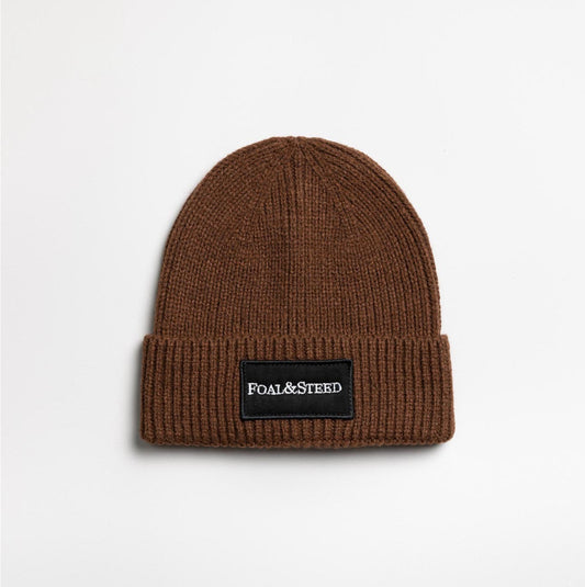 Walnut fashion patch beanie